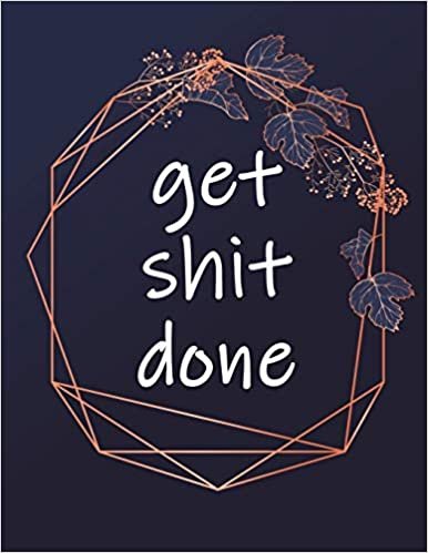 okumak Get Shit Done: Large 2021 Monthly Planner with Tropical Palm Leaves and Eucalyptus Branches