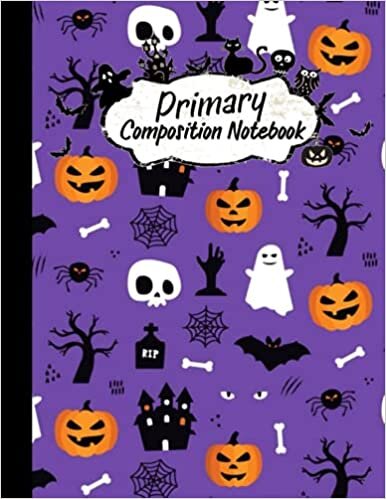 okumak Primary Composition Notebook: Cute Halloween background, Draw and Write Primary Story Journal | A Primary Journal Grades K-2 Book With 110+ Pages Of ... For Kids, who Love Halloween background.