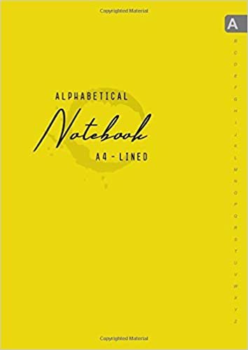 okumak Alphabetical Notebook A4: Large Lined-Journal Organizer with A-Z Tabs Printed | Elegant Design Yellow