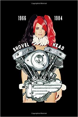 okumak Shovel Head American Motorcycle V-Twin: Harley Davidson Shovellhead Motorcycle Sexy Goth Engine Blank Lined College Ruled 100 Page Notebook