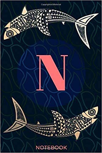 okumak N: Monogrammed &amp; Blank Lined Notebook Journal for Girls and Women who Love Sharks