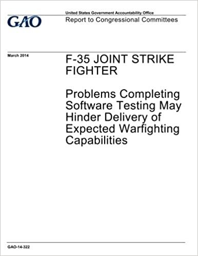 okumak F-35 Joint Strike Fighter, problems completing software testing may hinder delivery of expected warfighting capabilities : report to congressional committees.