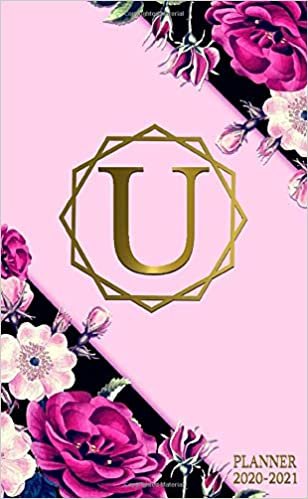 okumak 2020-2021 Planner: Monogram Initial Letter U Two Year 2020-2021 Monthly Pocket Planner | 24 Months Spread View Agenda With Notes, Holidays, Contact ... Log | Trendy Black &amp; Pink Floral Print