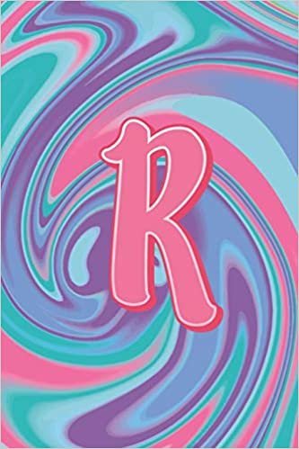 okumak R: Letter R Monogram Initials Pastel Tie Dye Notebook &amp; Journal