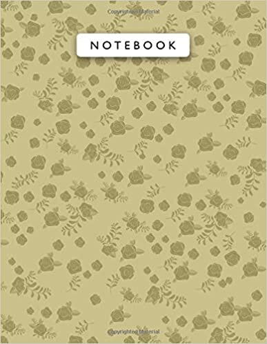 okumak Notebook Arylide Yellow Color Mini Vintage Rose Flowers Patterns Cover Lined Journal: Planning, College, Work List, 110 Pages, 8.5 x 11 inch, Wedding, A4, 21.59 x 27.94 cm, Journal, Monthly