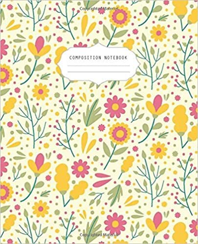 okumak Composition Notebook: Floral Notebook for Girls s Kids School Writing Notes Journal Cute Wide Ruled Paper 110 pages: Wide Blank Lined Workbook for s Kids Students Girls for Home School College