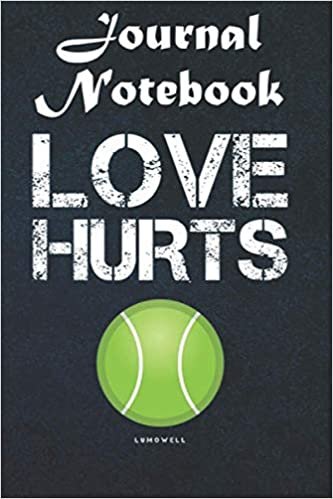 okumak Composition Notebook: Tennis Player Gifts Love Hurts Funny Tennis s 6 in x 9 in x 100 Lined and Blank Pages for Notes, To Do Lists, Notepad, Journal Gift for your beloveds