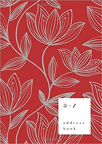 okumak A-Z Address Book: B6 Small Notebook for Contact and Birthday | Journal with Alphabet Index | Hand-Drawn Brush Hipster Cover Design | Red