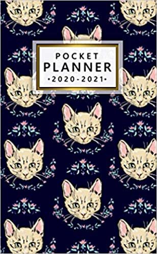 okumak Pocket Planner 2020-2021: Pretty Cat 2 Year Calendar &amp; Agenda with Monthly Spread View - Nifty Floral Two Year Organizer with Inspirational Quotes, U.S. Holidays, Vision Board &amp; Notes