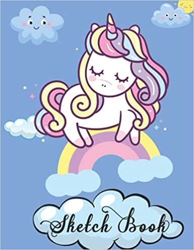 okumak Sketch Book: Cute Unicorn Blank Paper Drawing Pad For Boys And Girls To Practice Sketching And Doodling| Unicorn Sketch Book Handwriting Practice Paper For k-3