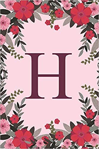 okumak H: Name Monogram Initial H Pink Floral 6x9&quot; Dot Bullet Notebook/Journal Gift Idea For Girls, Women, School, College and Work