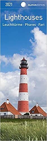 okumak Leuchttürme 2021 - Lesezeichenkalender 5,5x16,5 cm - Lighthouses - Lesehilfe - Alpha Edition