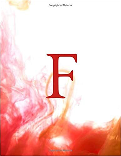 okumak F: Monogram Initial F Notebook for Women and Girls-Red Watercolor Ink-120 Pages 8.5 x 11