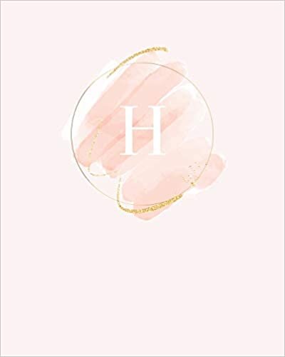 okumak H: 110 Dot-Grid Pages | Light Pink Monogram Journal and Notebook with a Simple Modern Watercolor Emblem | Personalized Initial Letter Journal | Monogramed Composition Notebook
