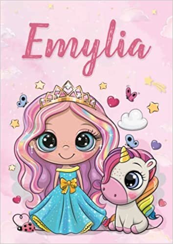 Emylia: Libro de colorear personalizado para Emylia | Princesa y unicornio | Regalo de cumpleaños para niña, hija | 4-8 años | 25 diseños con nombre ... formato A4 (21 x 29,7 cm) (Spanish Edition)