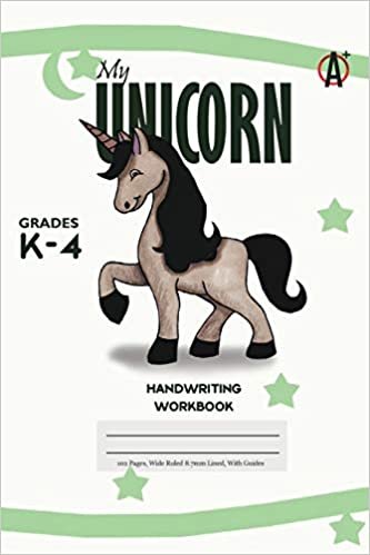 okumak My Unicorn Primary Handwriting k-4 Workbook, 51 Sheets, 6 x 9 Inch, White Cover