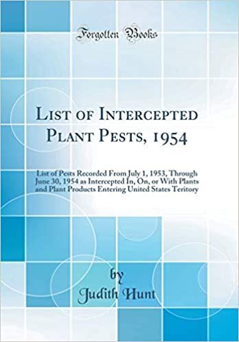 okumak Hunt, J: List of Intercepted Plant Pests, 1954