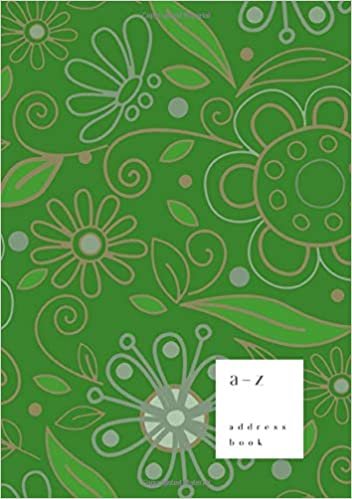 okumak A-Z Address Book: B5 Medium Notebook for Contact and Birthday | Journal with Alphabet Index | Hand-Drawn Flower Cover Design | Green