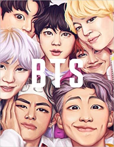 okumak BTS: Coloring Book for Stress Relief, Happiness and Relaxation: 방탄소년단 for ARMY and KPOP lovers Book 8.5 in by 11 in Size