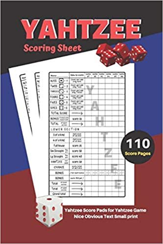 okumak Yahtzee Scoring Sheet: V.2 Yahtzee Score Pads for Yahtzee Game Nice Obvious Text Small print Yahtzee Score Sheets 6 by 9 inch