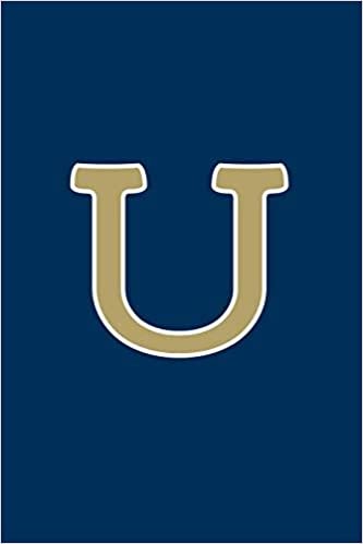 okumak U: Monogram Journal, Notebook or Diary. Navy Blue with Gold Alphabet Initial Letter - 6&quot; x 9&quot; 110 College Ruled Blank Lined Pages With Space For Date