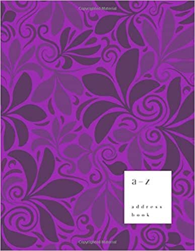 okumak A-Z Address Book: 8.5 x 11 Large Notebook for Contact and Birthday | Journal with Alphabet Index | Abstract Floral Background Design | Purple