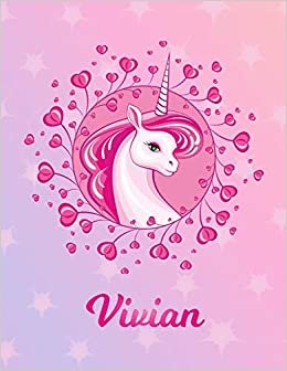 okumak Vivian: Unicorn Sheet Music Note Manuscript Notebook Paper | Magical Horse Personalized Letter V Initial Custom First Name Cover | Musician Composer ... Notepad Notation Guide | Compose Write Songs