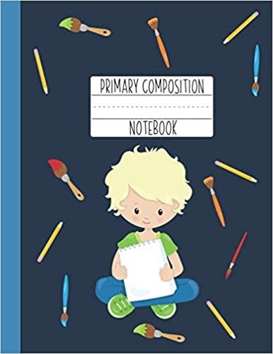 okumak Primary Composition Notebook: A Blue Primary Composition Book For Boys Grades K-2 Featuring Handwriting Lines | Gifts For Boys Who Love Art | Blonde Boy Gift