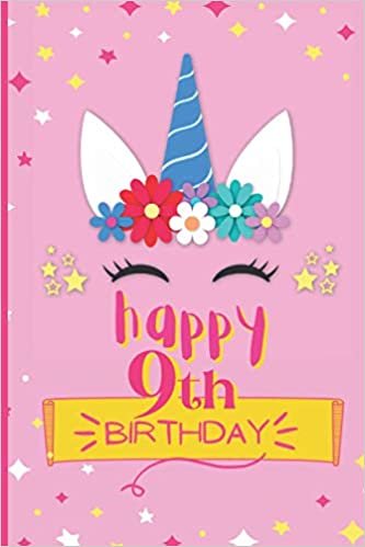 okumak Happy 9th birthday: Cute Gift For 9 Year Old Girls | Unicorn journal and sketchbook with motivational quotes to increase self-esteem | Diary of positive affirmations