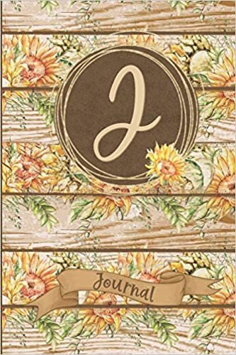 okumak J Journal: Rustic Sunflower Journal Monogram Initial J Lined Notebook | Decorated Interior