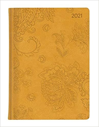 okumak Ladytimer Grande Deluxe Honey 2021 - Taschen-Kalender A5 (15x21 cm) - Tucson Einband - Motivprägung Blüten - Weekly - 128 Seiten - Alpha Edition