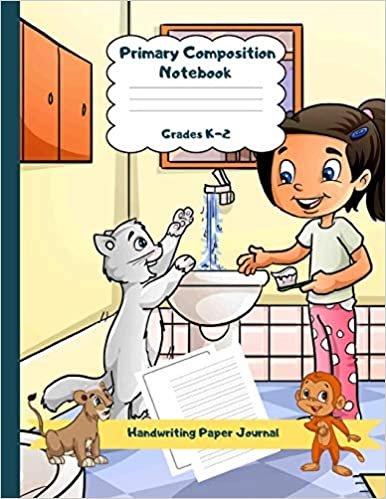 okumak Primary Composition Notebook Grades K-2 Handwriting Paper Journal: Pet Cat Theme Dashed Mid Line School Exercise Book Plus Sketch Pages for Boys and Girls (Efrat Haddi Handwriting Practice Paper)
