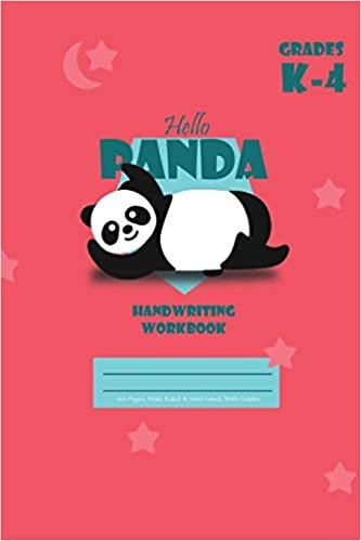 okumak Hello Panda Primary Handwriting k-4 Workbook, 51 Sheets, 6 x 9 Inch Pink Cover