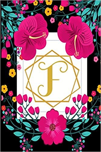 okumak F: Weekly 2020 Planner Floral Monogram Initial | Notebook Journal With Dotted Pages For Woman