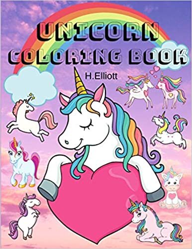 okumak UNICORN COLORING BOOK: Amazing Unicorn Coloring Book, Unicorn Coloring Pages For Kids 4+ , Original And Unique Unicorn Coloring Paperback