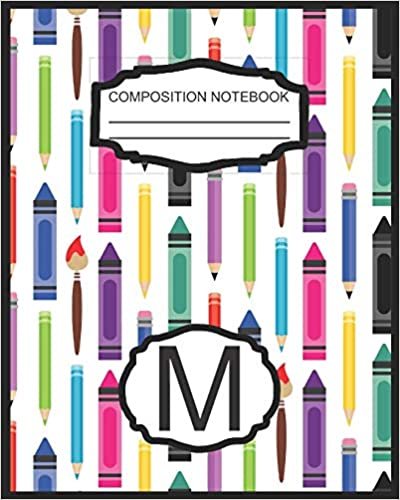 okumak Composition Notebook M: Monogrammed Initial Elementary School Wide Ruled Interior Notebook