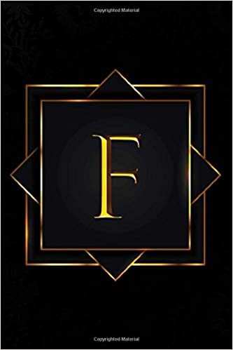 okumak F: Letter F Initial Monogram Notebook Black &amp; Gold | 120 Pages 6x9 Lined Blank Journal