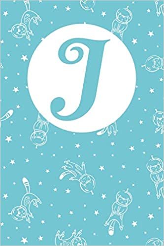 okumak J: Letter J Journal, Cats In Space, Personalized Notebook Monogram Initial, 6 x 9