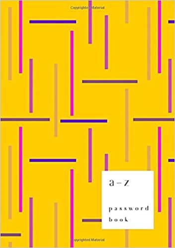 okumak A-Z Password Book: A5 Medium Password Notebook with A-Z Alphabet Index | Large Print | Modern Horizontal Vertical Stripe Design | Yellow