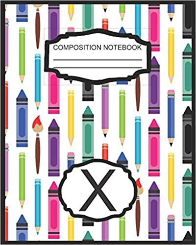 okumak Composition Notebook X: Monogrammed Initial Elementary School Wide Ruled Interior Notebook