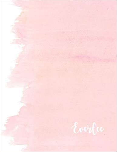 okumak Everlee: 110 Ruled Pages 55 Sheets 8.5x11 Inches Pink Brush Design for Note / Journal / Composition with Lettering Name,Everlee