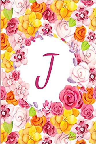 okumak J Journal: Beautiful Flower Bouquet, Monogram Initial Letter J Lined Diary Notebook