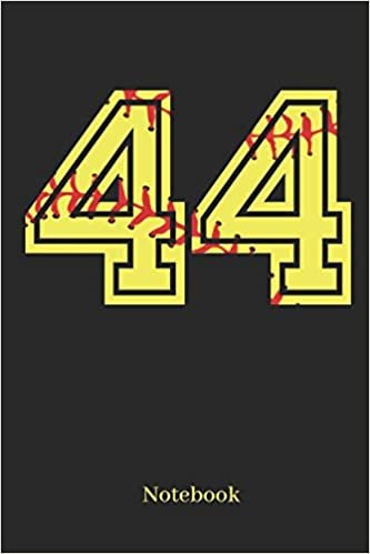 okumak 44 Notebook: Softball Player Jersey Number 44 Sports Blank Notebook Journal Diary For Quotes And Notes - 110 Lined Pages