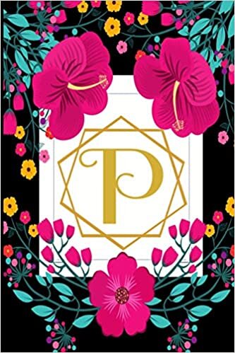 okumak P: Weekly 2020 Planner Floral Monogram Initial | Notebook Journal With Dotted Pages For Woman