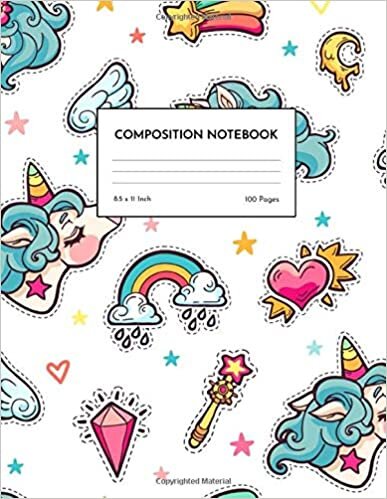 okumak Composition Notebook: Wide Ruled Nifty Unicorn Paper Notebook Journal - Blank Lined Workbook for s Kids Students Girls for Home School Preschool College - Cover # 0080