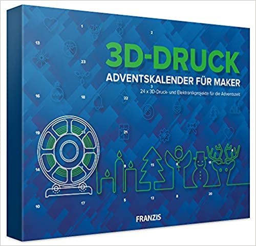 okumak FRANZIS 3D-Druck Adventskalender für Maker 2020 | 24 Adventsprojekte zu 3D Druck und Elektronik | Ab 14 Jahren