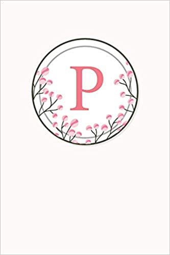 okumak P: 110 Sketchbook Pages | Monogram Sketch Notebook with a Classic Light Pink Background of Vintage Floral Watercolor Design | Personalized Initial Letter Journal | Monogramed Sketchbook