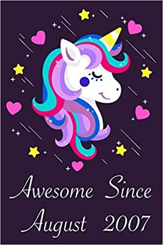 okumak Awesome Since August 2007: 13 Year Old 13th Birthday gift Unicorn Born In August 2007, Journal Gift Book For Girls, Christmas Gift Book, Birthday Gift ... to Write In and Memory Notebook lined
