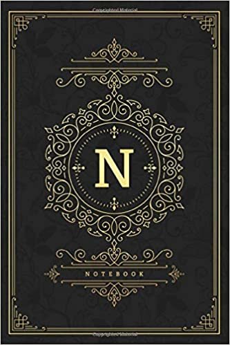okumak N: Luxurious Initial Monogram Letter N, 6x9 Lined Notebook, Personalised Journal and Diary For Writing &amp; Note Taking for Everyone - Dark cover (Vintage Initial Notebooks, Band 14)