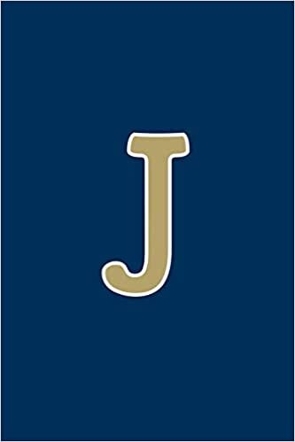 okumak J: Monogram Journal, Notebook or Diary. Navy Blue with Gold Alphabet Initial Letter - 6&quot; x 9&quot; 110 College Ruled Blank Lined Pages With Space For Date
